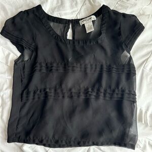 Sheer black womens top